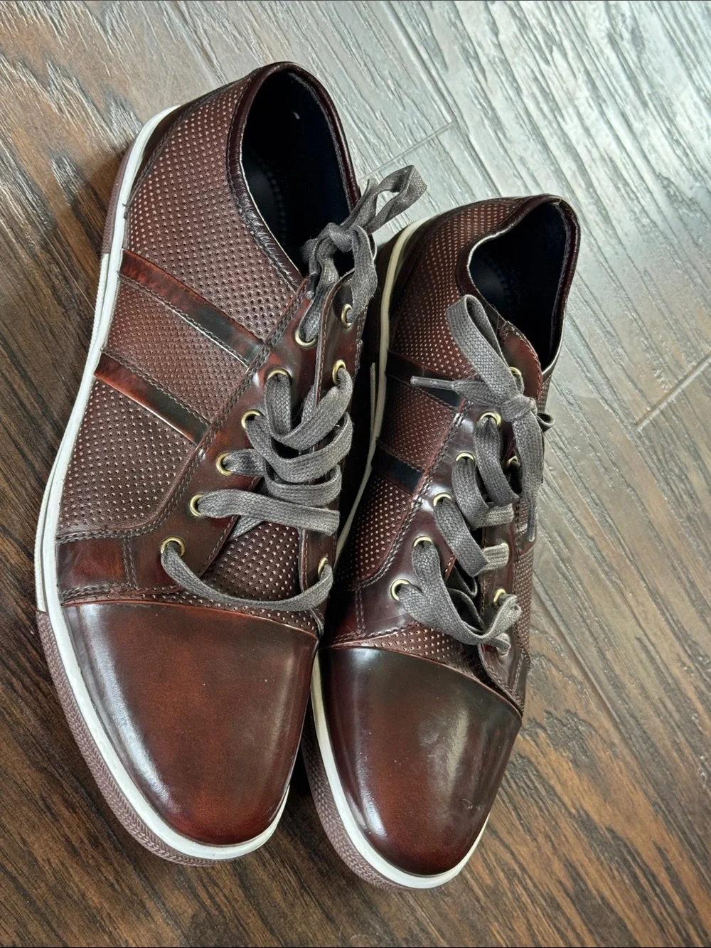 Kenneth Cole Men's Brown Leather Lace-Up Oxfords